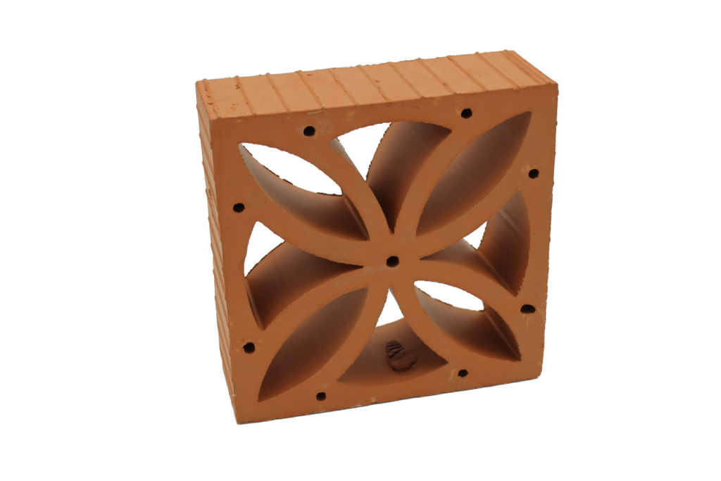 Clover Red Ceramic Window Lattice – FACE01